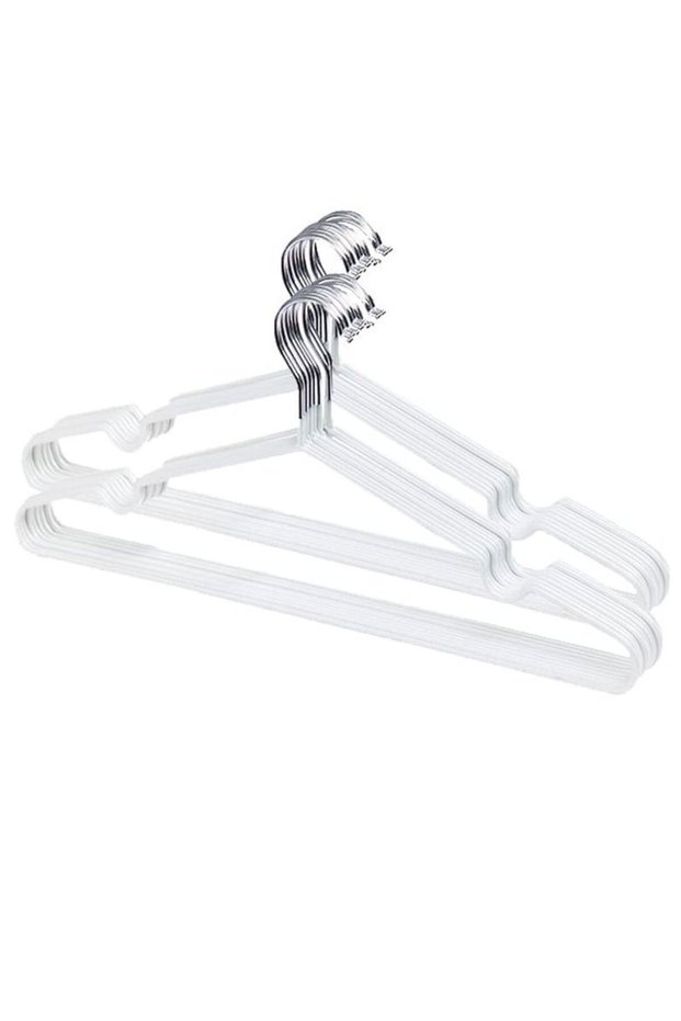 Non-Slip Steel Hangers - Suit Hangers (20 Pack) Ultra Thin Space Saving Clothes Hangers Hold Up-to 10 Lbs, for Coats, Jackets, Pants, Dress Clothe- Steel Paint White 20P