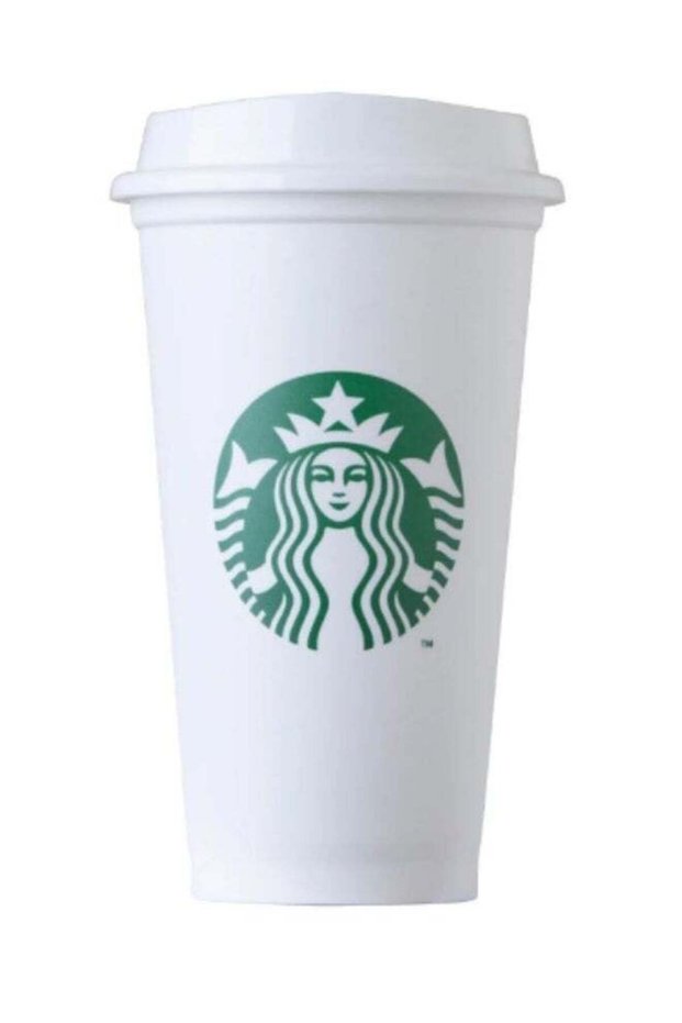 Starbucks Reusable Travel to Go Coffee Cup 473ml (Grande 16Oz) - White