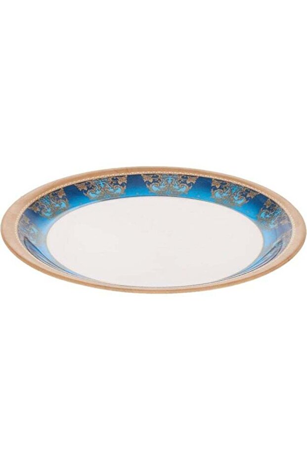 Dinewell Melamine Royal Décor Side Plate, 7.5 Inch, Blue/White Off White/Blue/Gold 7.5inch
