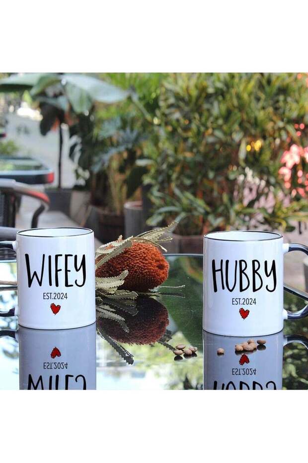 EST 2024 Husband Wife Mug Gift, Mr Mrs Mug Wedding Gift, Engagement Wedding Gift for Couple, Anniversary Valentine’s Day Mug Gift for Couples, Bride Groom Gift for Wedding