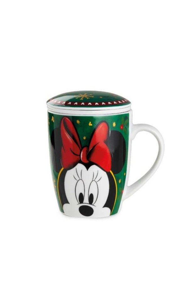 Egan Disney Winter Magic Infusion Cup 430 ml – Holiday Porcelain Tea Cup with Lid & Infuser | Premium Design | Christmas Gift for Tea Lovers | Dishwasher Safe