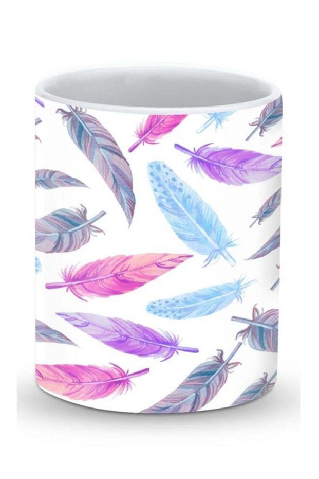 Premium Feather Colors Designer Mug White/Pink/Blue
