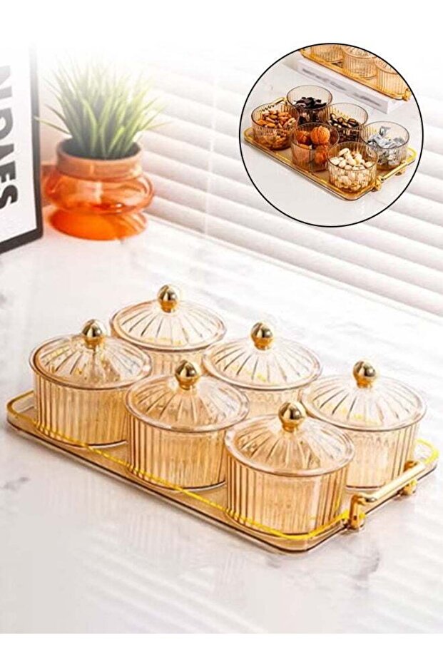 Nut Jar, Dried Fruit Box Plate with Tray, Fruit Bowl with Lid, Transparent and Durable, Storage Bot