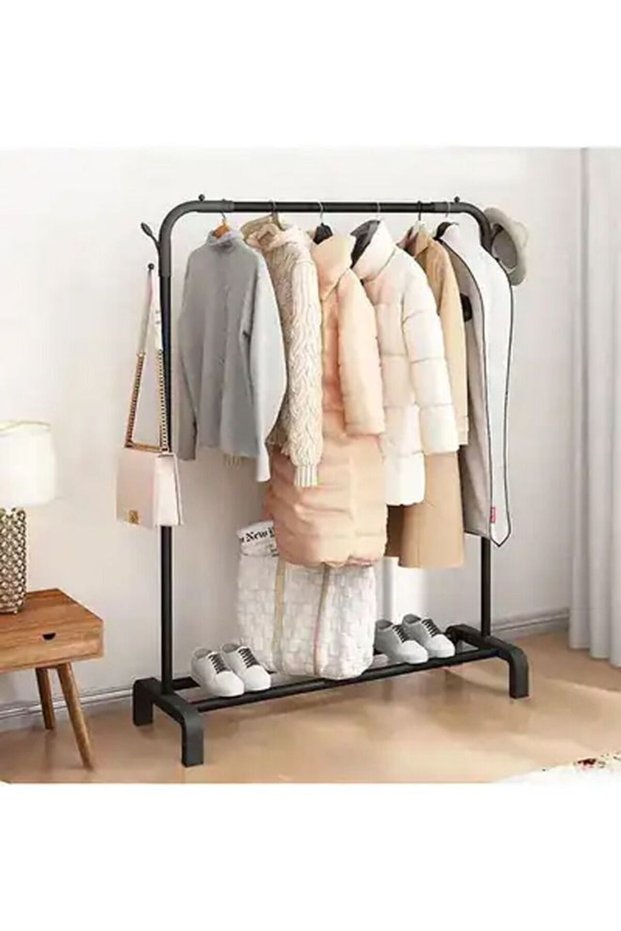 2 Pcs Multifunction Storage Rack Clothes and Shoe Rack With Tree Shaped Holding Hooks Display Stand for Home Office Furniture 110x43x158 cm