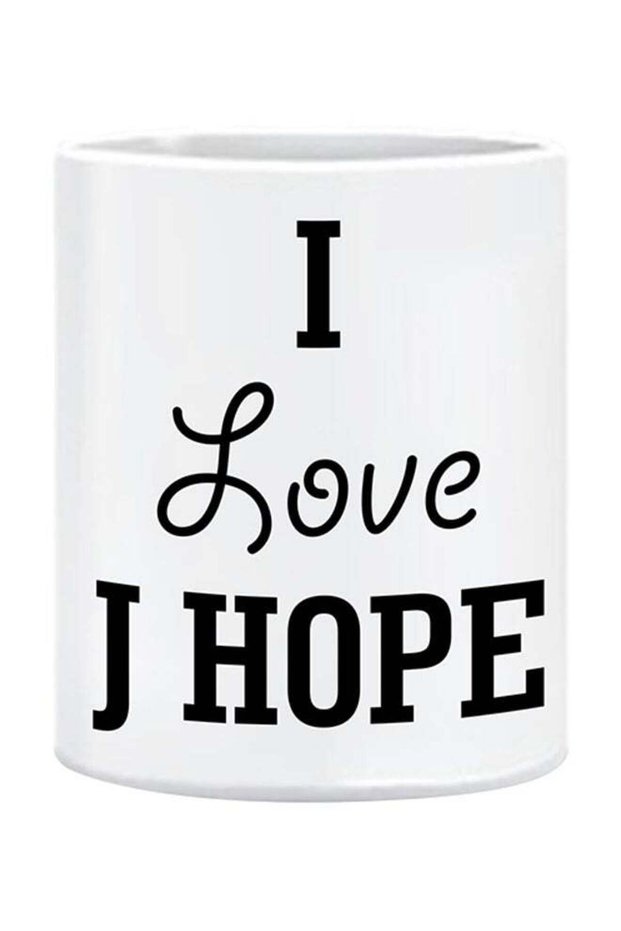 I Love J Hope Printed Mug White