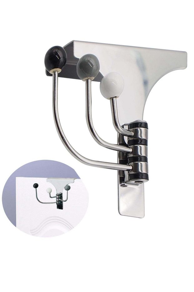 Over The Door 3 Swivel Hook Organizer Rack for Coats, Hats, Scarves, Towels, Robes
