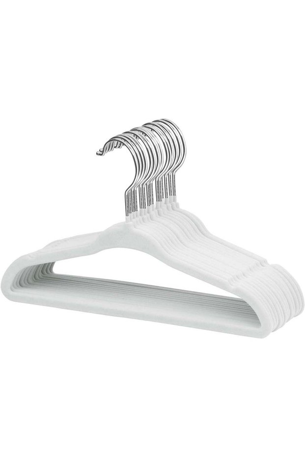 ManGotree 10 Pack (28cm) Baby Velvet Hangers, Infant and Toddler Hangers, No-Slip Children Hangers, Ultra-Slim Space Saving Kids Hangers, Sturdy &urable Clothes Hangers. (White)