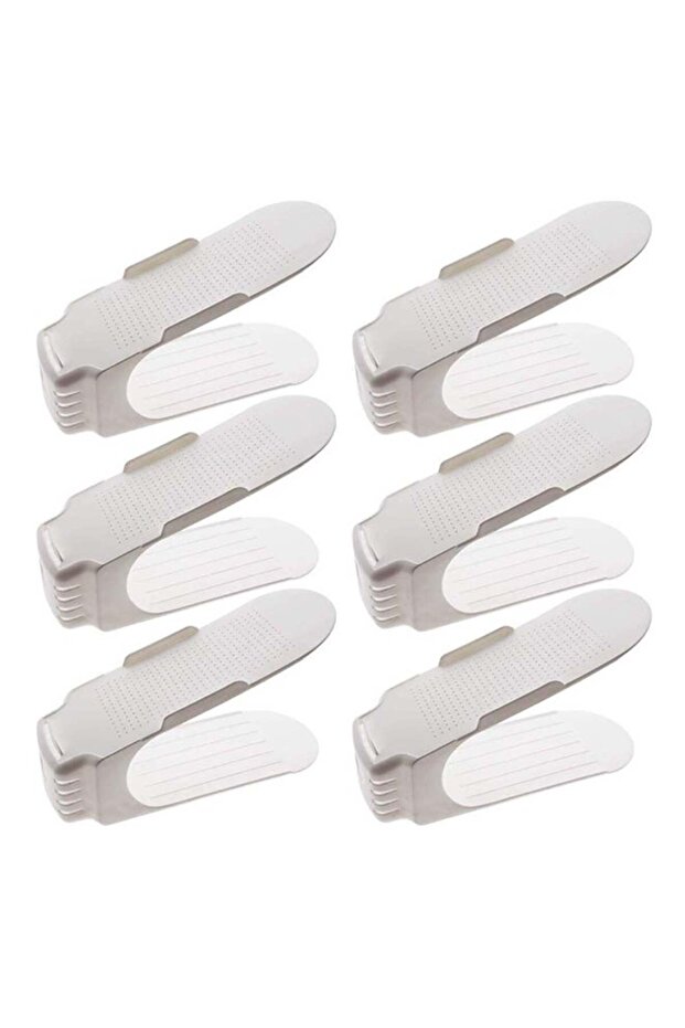 6 Piece Space Saving Shoe Organizer Set Grey 4.3X13.6X8.7inch