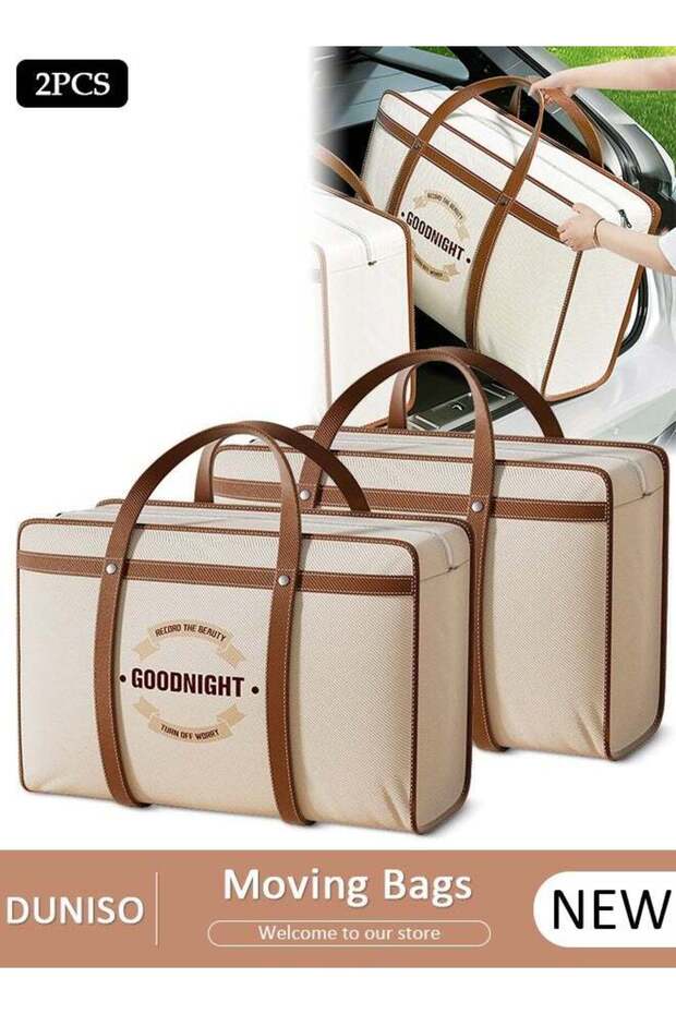 2-Piece Extra Large Moving Storage Bags, Large Capacity Clothes Organizer With Zippers, Heavy-Duty Waterproof Laundry Bag For Travel, Space-Saving Foldable Totes For Quilt Garment Home Bedroom Essent