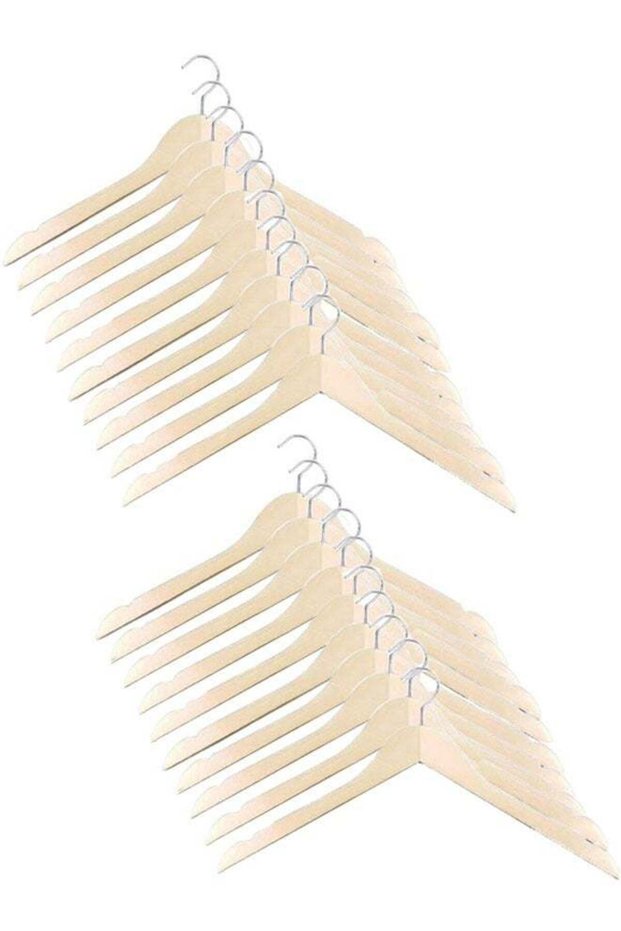 Pack of 20 Non-Slip Wooden Hangers