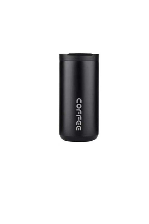 400ml Stainless Steel Thermal Coffee Cup 304 Thermos Cup Leak Proof Portable Travel Thermal Cup Water Bottle(black)