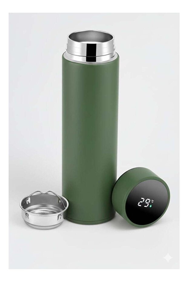 Smart Thermos Water Bottle with LED Temperature Display, Stainless Steel Insulated Bottle for Hot and Cold Drinks, 800ml (Matte Sage Green)