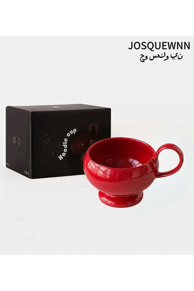 Aladdin Vintage Red Coffee Mug, French Ceramic Tea Cup Creative Breakfast Milk Cup, Porcelain Modern Water Cup For Office And Home, Gift Box For Mother's Day Or Birthday.
