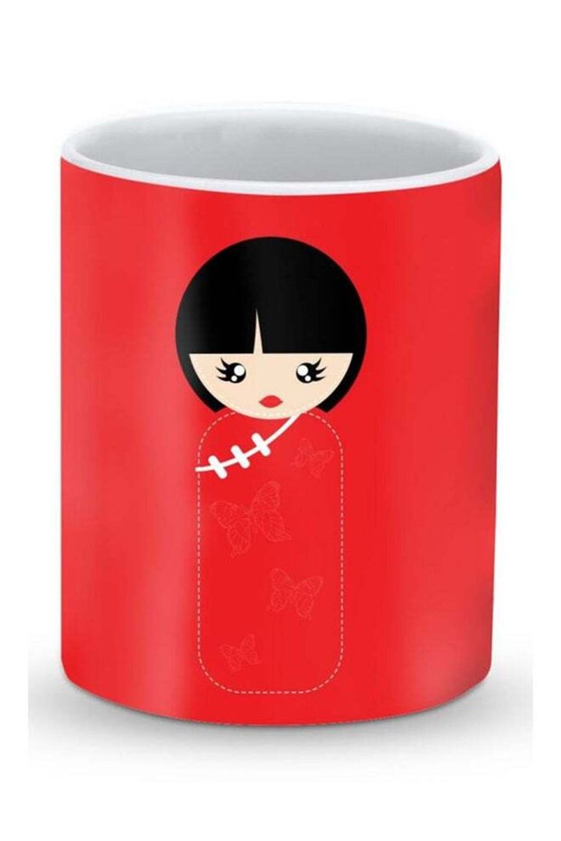 Premium Chinese Doll Designer Mug Red/Black