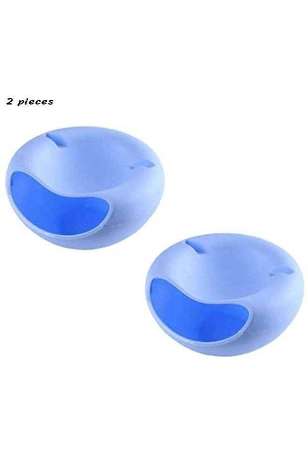 2 Pieces Creative Lazy Fruit Dish Snacks Nut Melon Seeds Bowl Double Layer Plastic Candy Plate Peel