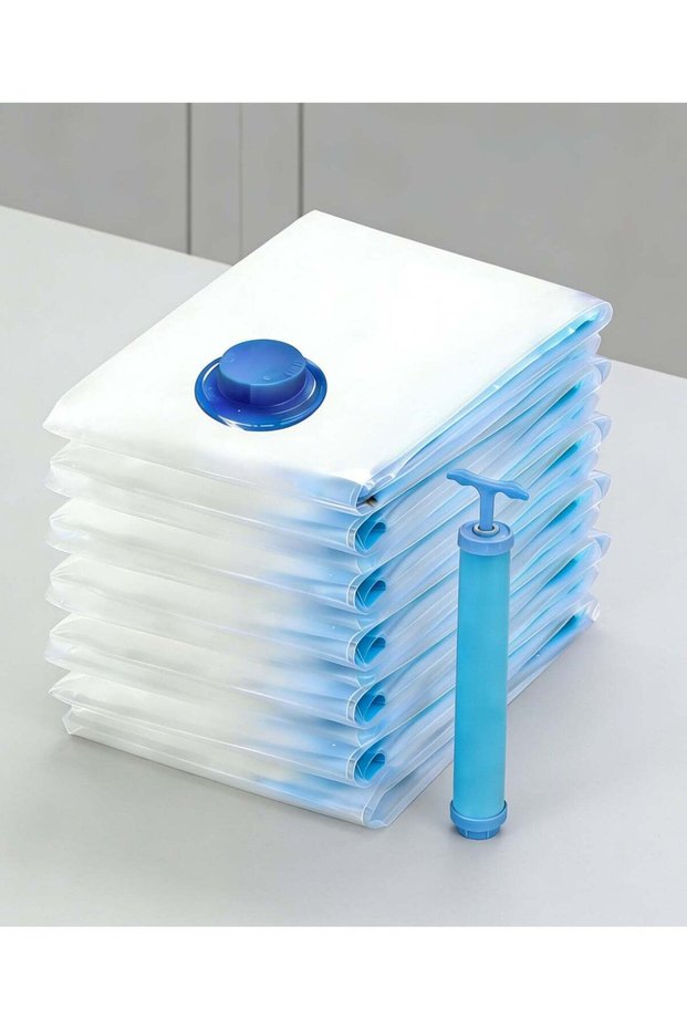 7 PCS Vacuum Storage Bags (2 Jumbo/2 Large/2 Medium/1 Pump) - Space Saver Bags with Hand Pump,Travel Compression Storage Bags For Clothes, Comforters & Blankets