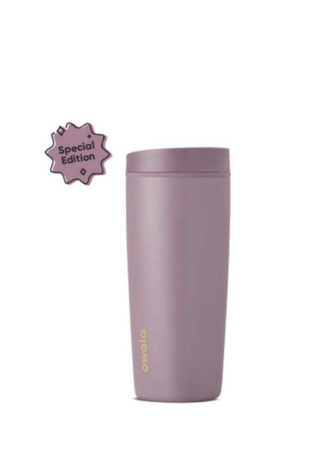 Owala SmoothSip Slider Insulated Stainless Steel Coffee Tumbler, Reusable Iced Coffee Cup, Hot Coffee Travel Mug, BPA Free 20oz