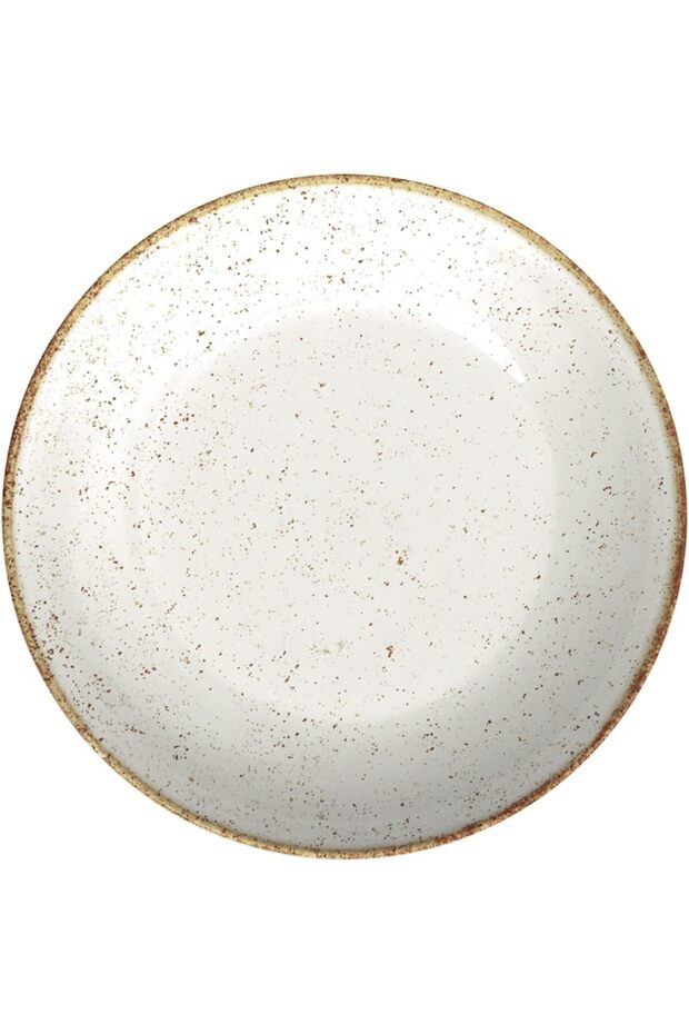Rustic Brown 22 cm Decorated Porcelain Deep Plate
