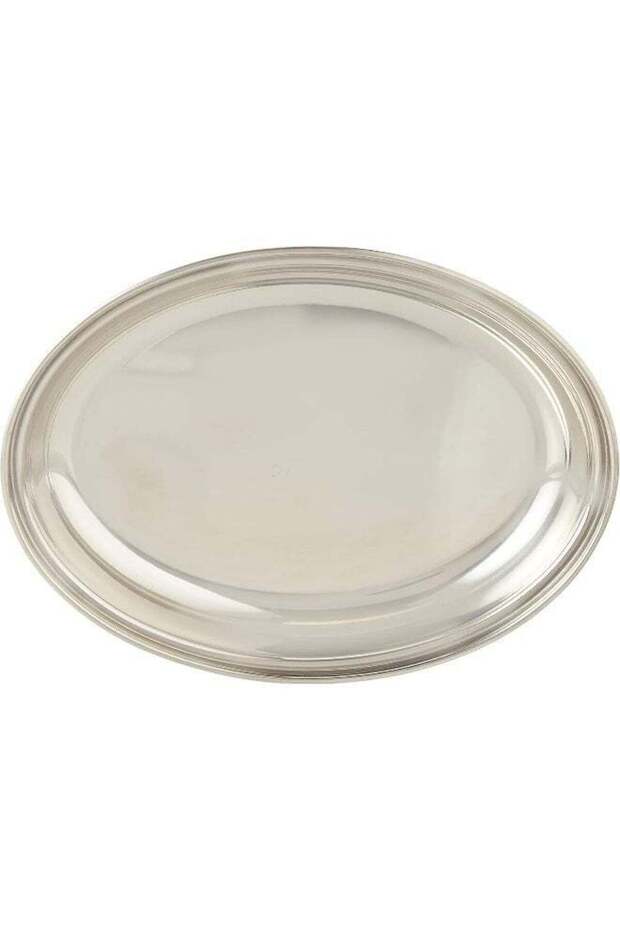 Raj Oval Stainless Steel Deep Serving Plate, Silver, 22.5 cm, ODP003, Soup Plate, Salad Plate, Dess