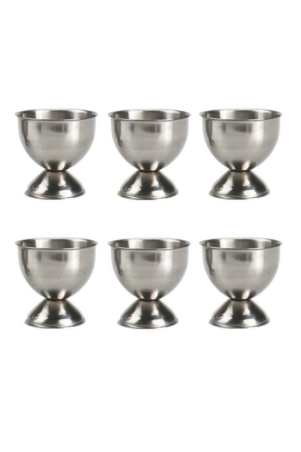6 Pcs Egg Cups Soft Boiled Egg Stand Holder Stainless Steel Egg Cup Tray Home Kitchen Supplies