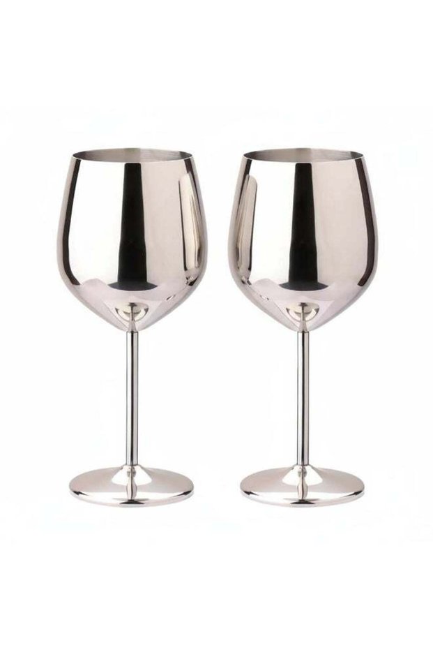 500ml Champagne Glasses Stainless Steel Goblets Glass for Outdoor, Travel, House Warming, Valentines, Anniversary/2PCS