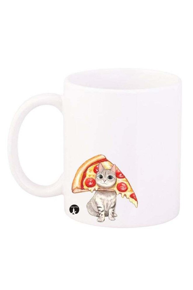 A Cats Design Mug White/Brown/Red