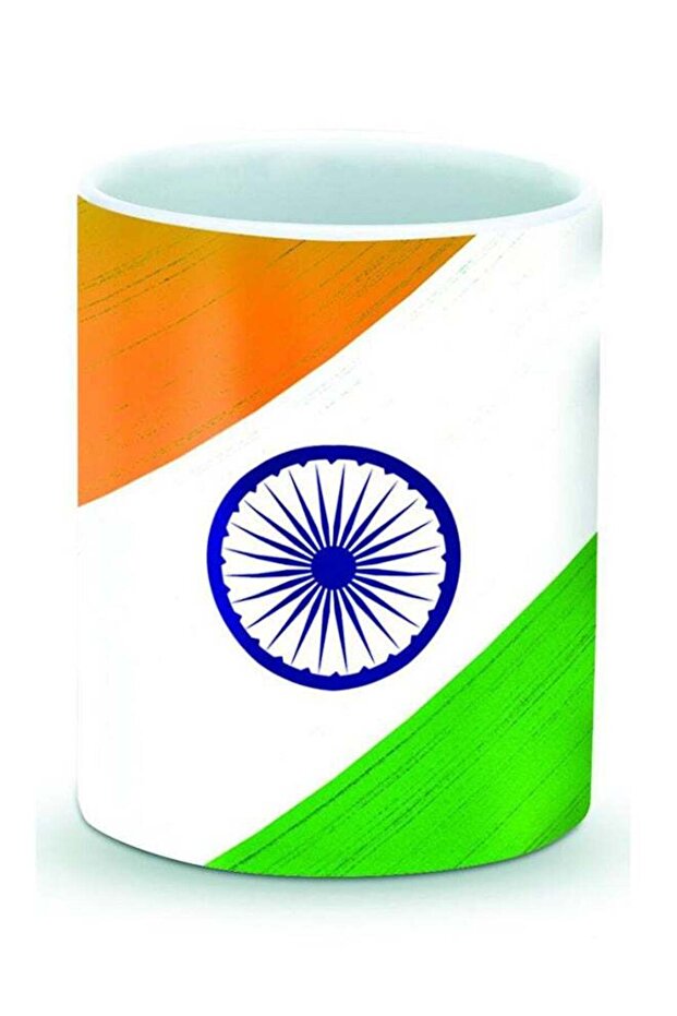 Premium Flag Of India Designer Mug Orange/White/Green