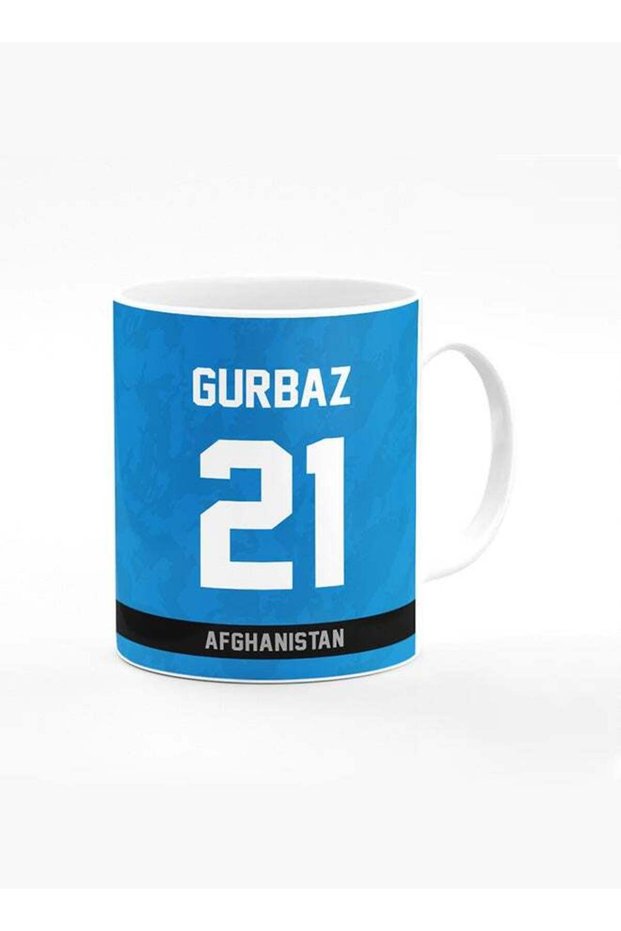 Designer Printed Coffee Mug with Heavy Duty Handle 11oz Ceramic Personalised Gift Mugs Cup [Microwave Safe & Dishwasher Proof ] - Cricket Player - Rahmanullah Gurbaz, Jersey Number - 21