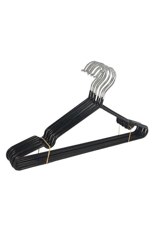 30-Piece Non Slip Cloth Hangers Set Black 22 x 40cm