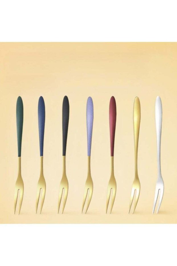 Stainless steel Fruit fork, dessert fork, Dates Fork, Home Tableware, 7 Pcs
