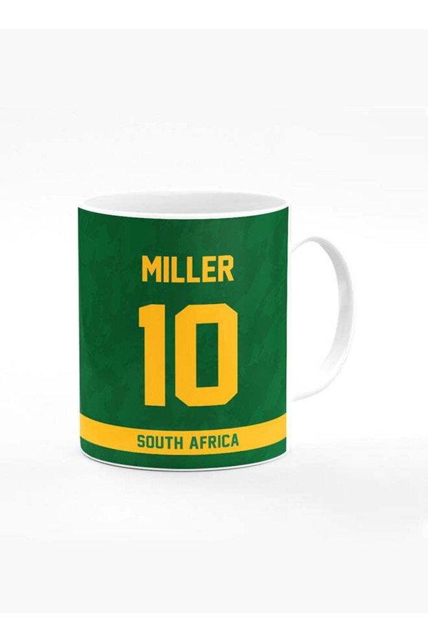 Designer Printed Coffee Mug with Heavy Duty Handle 11oz Ceramic Personalised Gift Mugs Cup [Microwave Safe & Dishwasher Proof ] - Cricket Player - David Miller, Jersey Number - 10