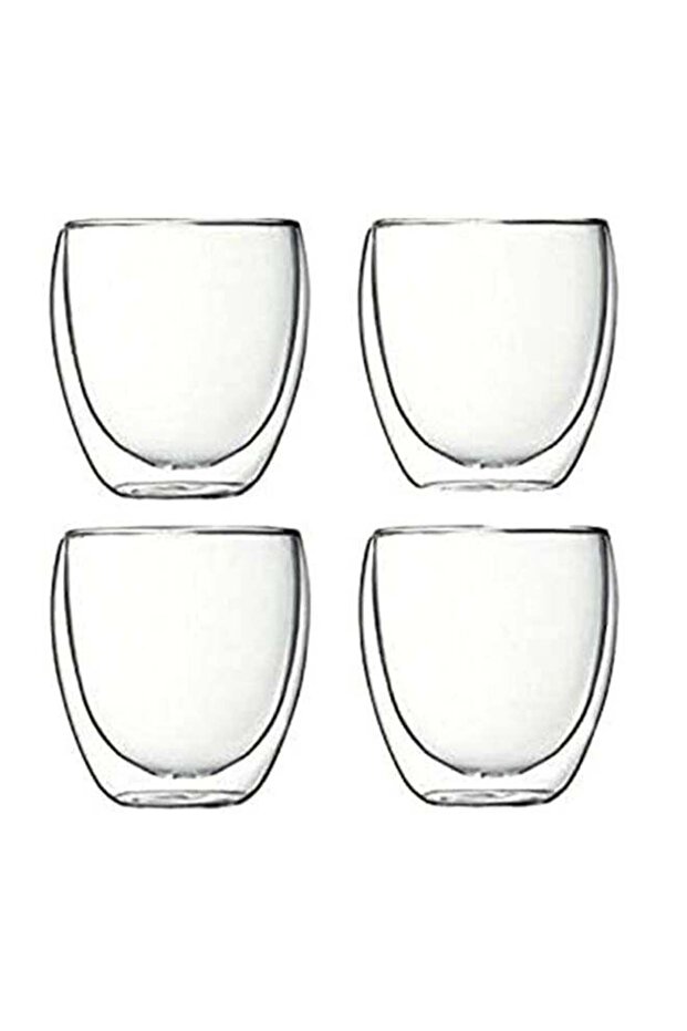 4Pcs-250ML Borosilicate Glass Tea Coffee Cups Clear 250ml