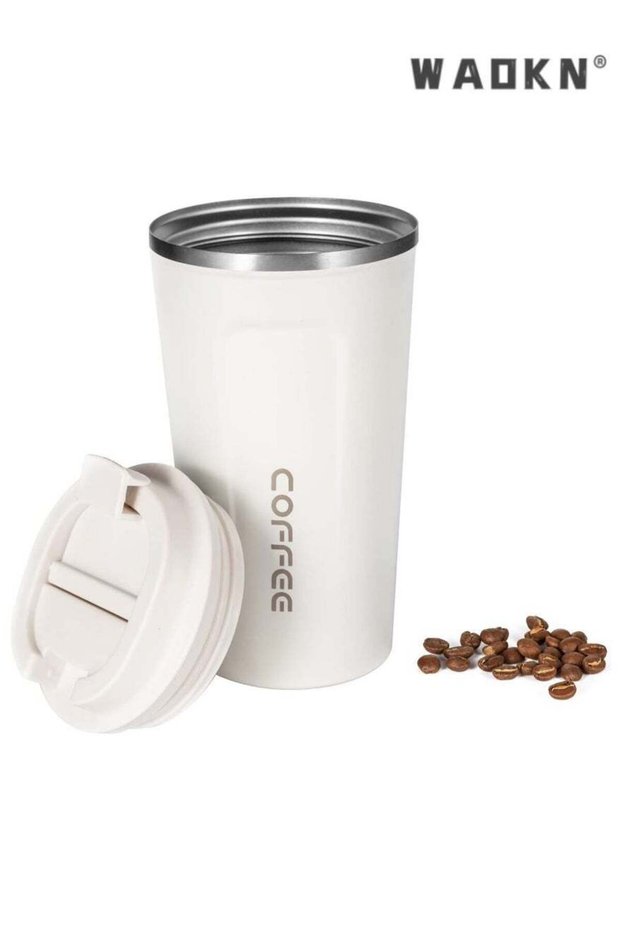 Travel Coffee Mug, 17 oz Insulated Tumbler with Lid Spill Proof, Leakproof Stainless Steel Double Wall Vacuum Cup, Suitable for Both Iced and Hot Coffee(white)