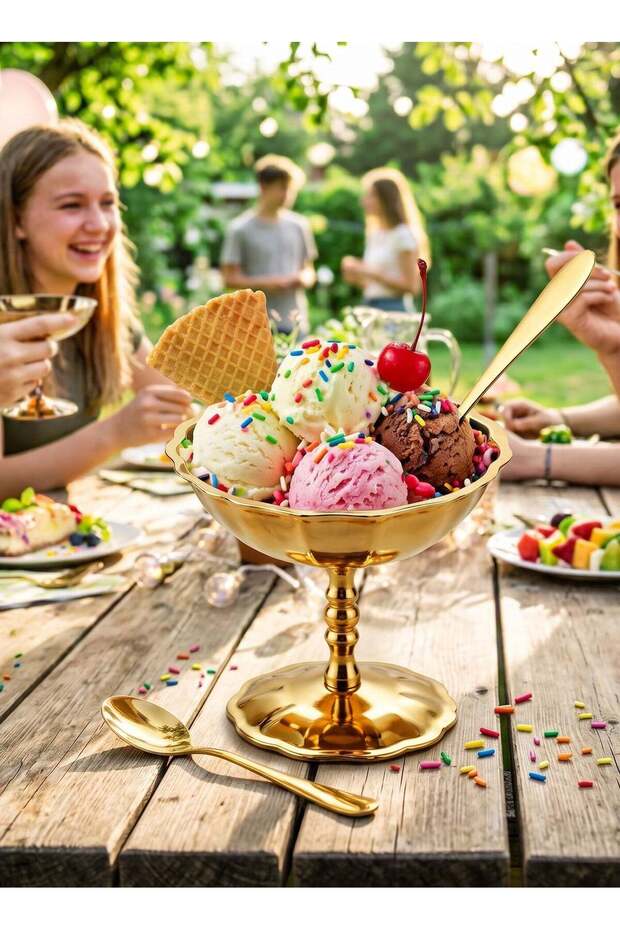 Ice Cream Cup, Stainless Steel Serving Dessert Bowls, Tall Ice Cream Dish Mug Candy Dessert Cup Sau