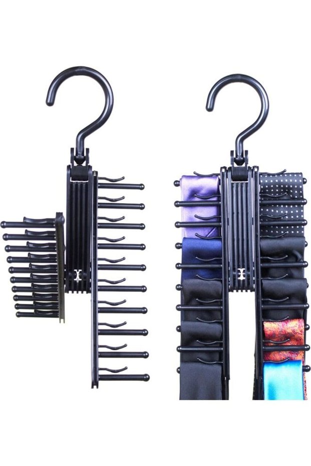 2-Piece Tie Hanger Black 29cm