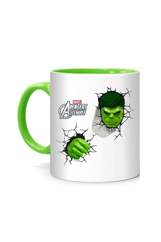 HULK 3D Punch Printed Mug White/Green 10cm