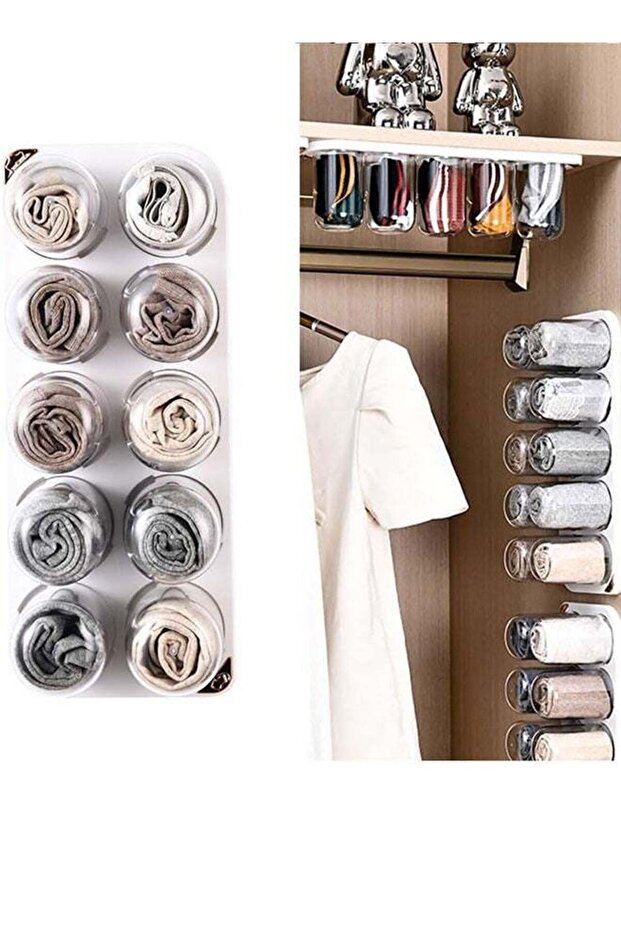 Wall Mounted Underwear Storage Box,Underwear Organizers,Socks Pants Storage Organisers for Closet Wardrobe, Plastic Capsule Container Boxs