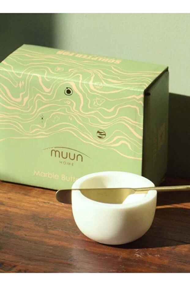 Handcrafted White Marble Butter Dish with Stainless Steel Knife | Premium Butter Server for Kitchen
