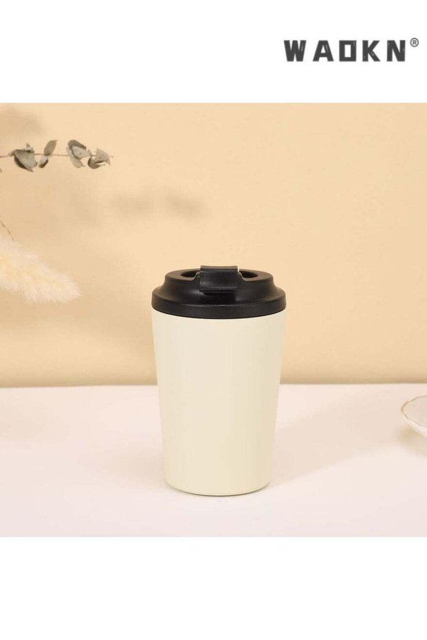 Travel Coffee Mug with Stainless Steel Vacuum Double-wall Insulation, Perfect for Carrying Both Hot and Cold Drinks, Essential Item for Home, Office, and Travel(off white)