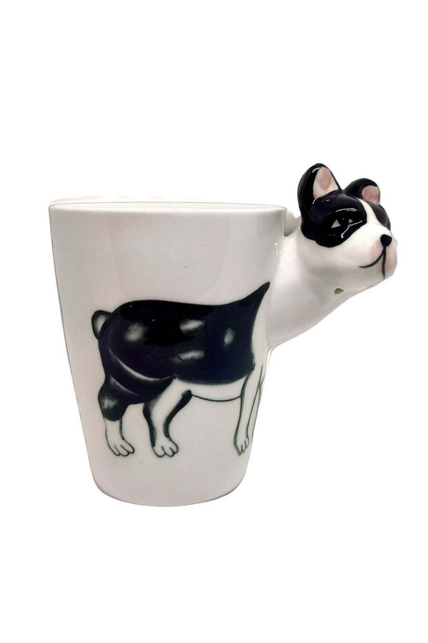 Animal 3D Shape Hand Painted Ceramic 450 ML Coffee Mugs w/ Assorted Printed Animal Character Good for Tea, Coffee, Milk, Ideal Gift for Kids, Teenagers, Man & Woman (BULLDOG)