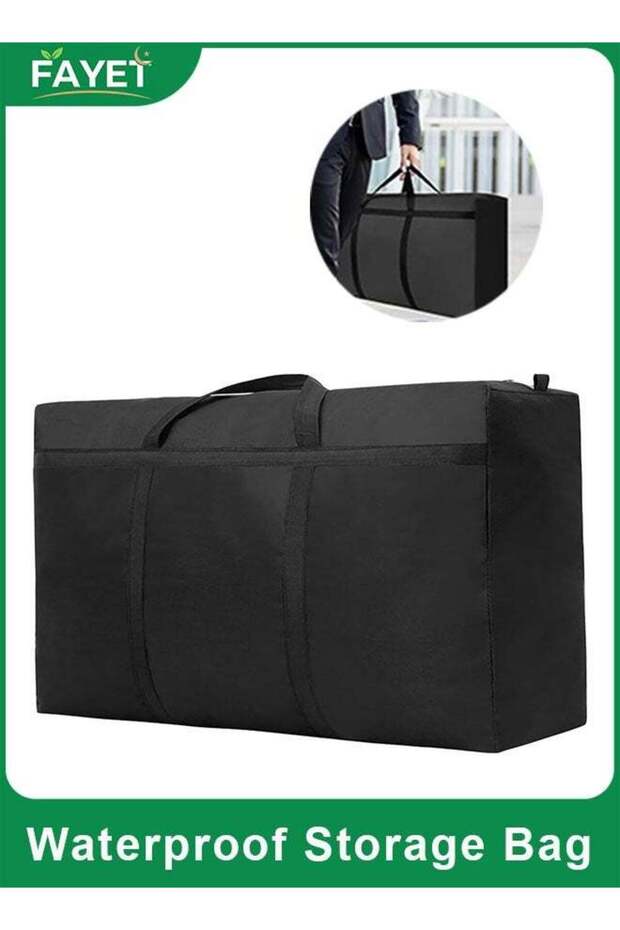 Waterproof Storage Bags, Heavy Duty Oxford Cloth Moving Bags with Zipper for Bedding, Clothes, and Dorm Storage, Reusable and Durable (90x 48 x 28 cm)