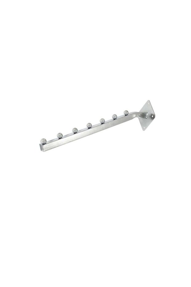 Steel Cloth Slide 7 Balls Wall Hanger, Silver