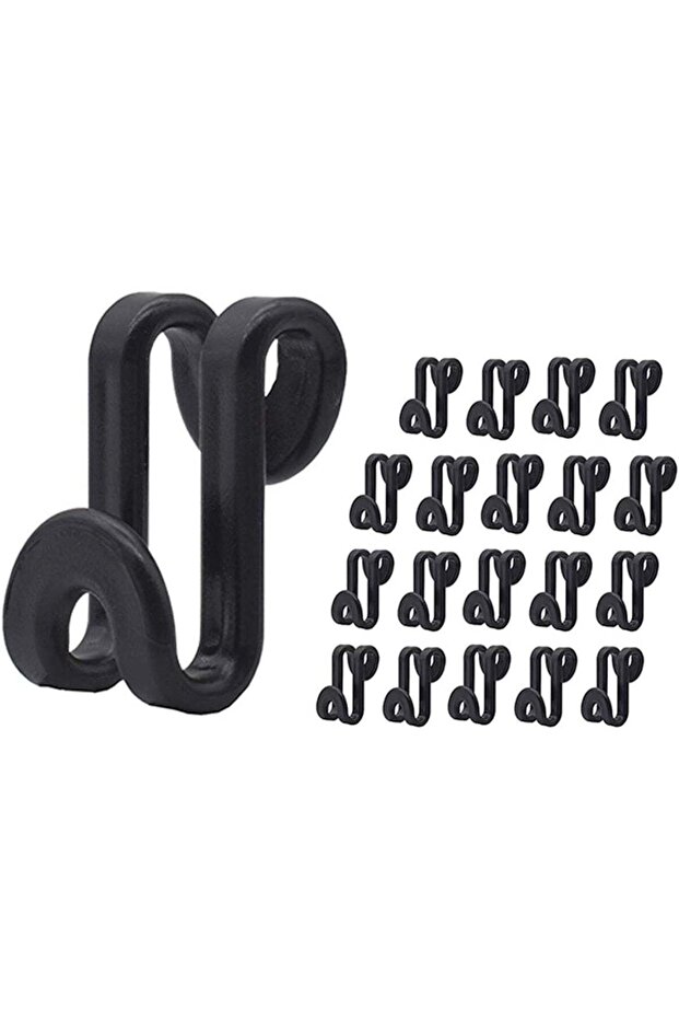 60 Pcs Clothes Hanger Connector Hooks, for Velvet Huggable Hangers, Wooden Hangers, Heavy Duty Space Saving for Closet (Black,60)