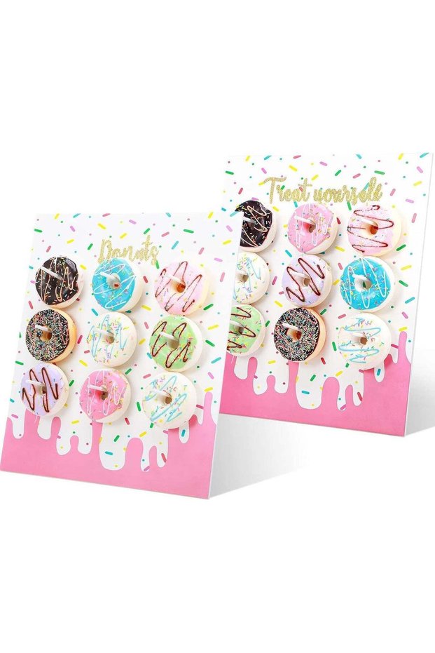 ARS® 2 Pieces Donut Display Stand - Reusable Donut Holder Board for Parties