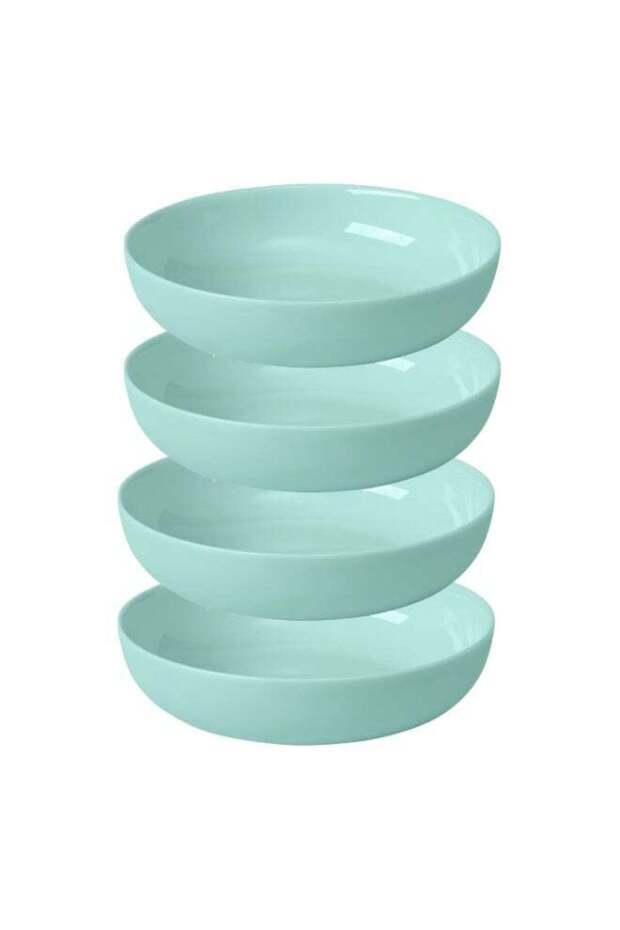 4-Piece Set – Turquoise Tempered Glass Plates, 17 cm