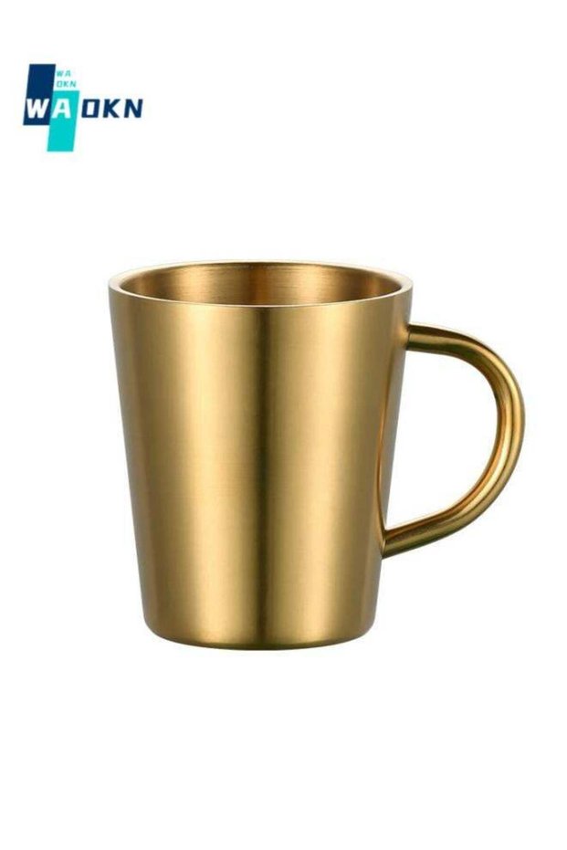 High Quality Stainless Steel Water Cup for Office and Home Drinking Coffee and Milk, Suitable for Ice and Hot Drinks Travel Mug (Gold)