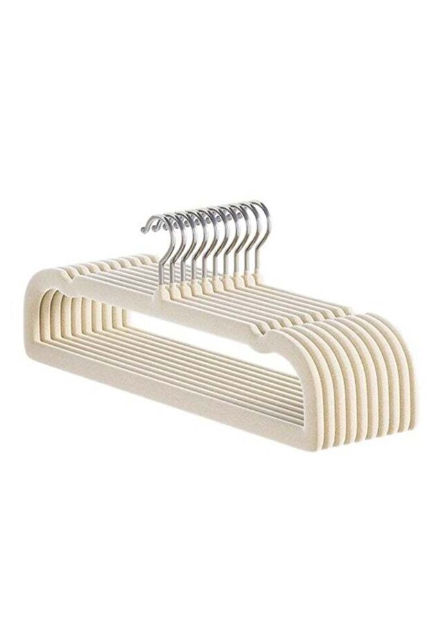 10 pcs Velvet Pant Hanger Space Saving, Non-Slip Shorts Hanger, Jeans Slack Trousers Hanger Closet Organizer with 360° Swivel Hook