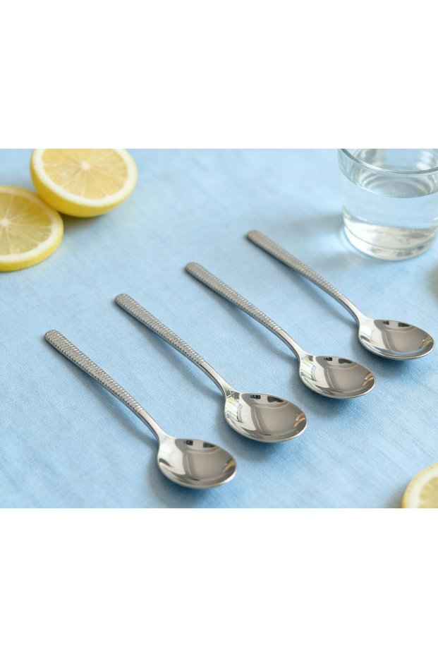 4-Piece Stainless Steel Dinner Spoon Set, Mirror Polished Table Spoons with Long Ergonomic Handles, Heavy Duty, Rust Resistant & Dishwasher Safe