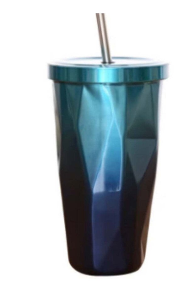 Stainless Steel Double Wall Tumbler With Straw And Lid