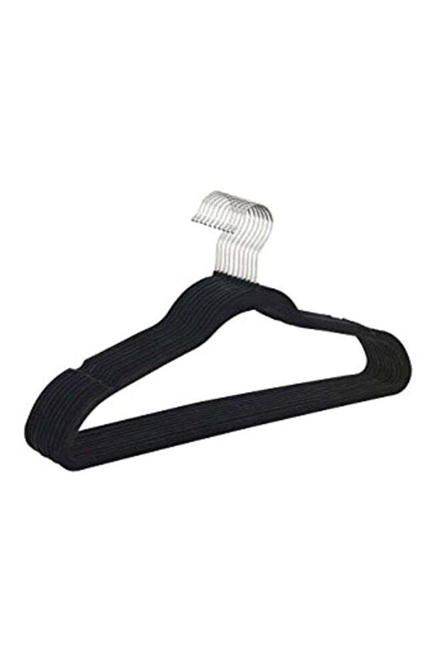 50-Piece Velvet Non-Slip Clothing Hanger Black 0.2x17.9x9.2inch